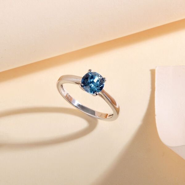 Aquamarin Kristall Ring 925 Silber platiniert (Gr&ouml;&szlig;e 16.00) ca. 1,50 ct image number 2