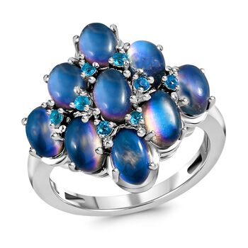 Aurora Mondstein und Neon Apatit Ring - 4,62 ct.