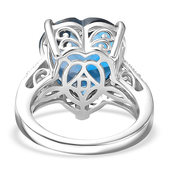 D'Joy London Blautopas und Moissanit Ring - 14,06 ct. image number 5
