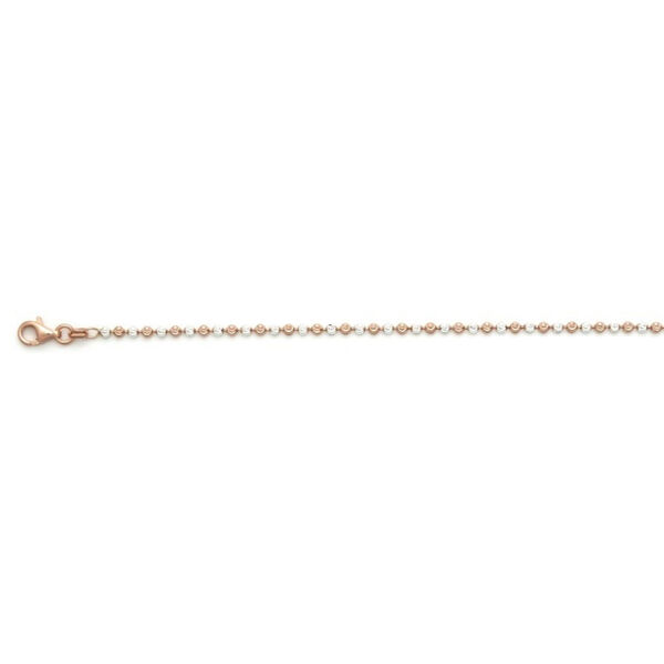 Italienische Mond Kette ca. 45 cm+ 5 cm Extender, 925 Silber, Rosévergoldet und Platiniert ca. 5,62g image number 0