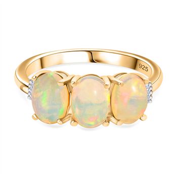 AA Nat&uuml;rlicher, &auml;thiopischer Welo Opal und Diamant Ring - 1,63 ct.