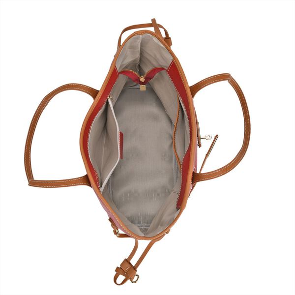 Hochwertige Echtleder Handtasche, rot image number 5