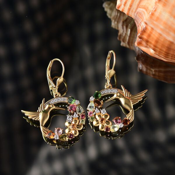 Multi-Turmalin und Zirkon  Ohrringe - 2,34 ct. image number 2