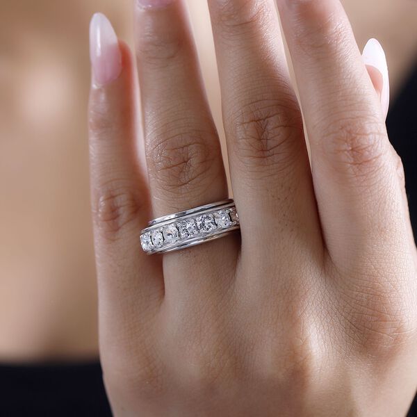 J Francis gefertigt mit SWAROVSKI- Weißer Swarovski Kristall Spinning-Ring image number 3