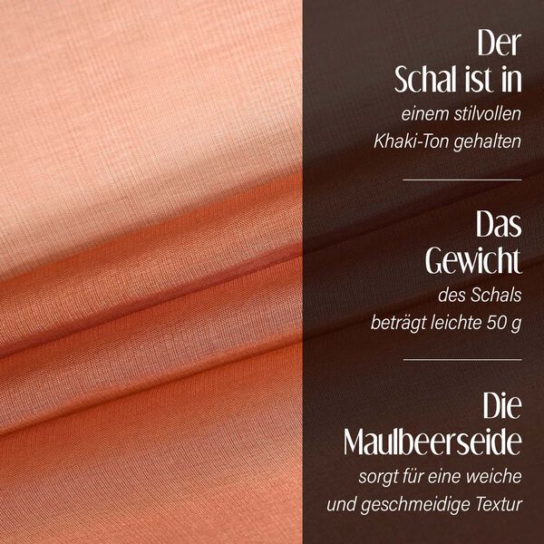 LA MAREY – Maulbeerseide Seidenschal, khaki image number 3