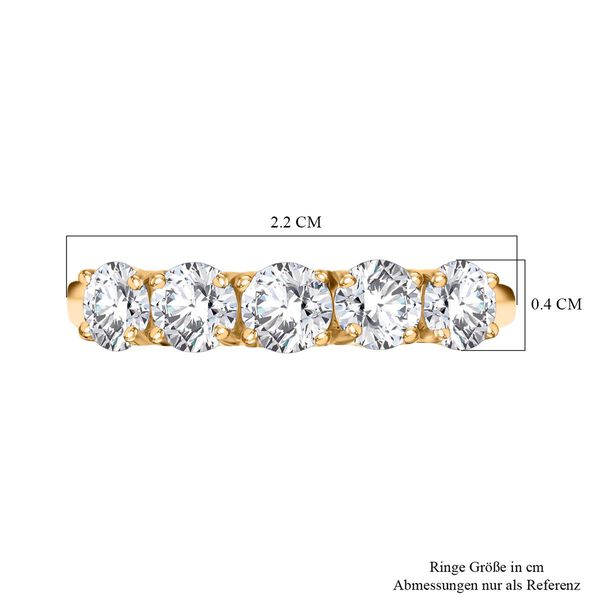 Moissanit Ring, 925 Silber Gelbgold Vermeil - 1,20 ct. image number 6