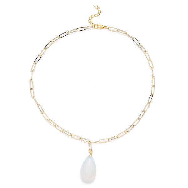 Opalith Halskette, 50 cm, Messing ca. 43,00 ct