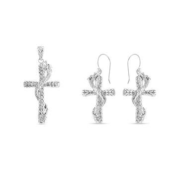 Royal Bali Kollektion- Anh&auml;nger und Ohrringe in 925 Silber