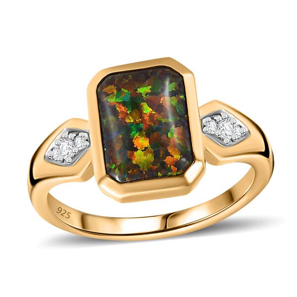 Labor schwarzes Opal und Zirkon-Schmuckset - 2,15 ct. image number 5