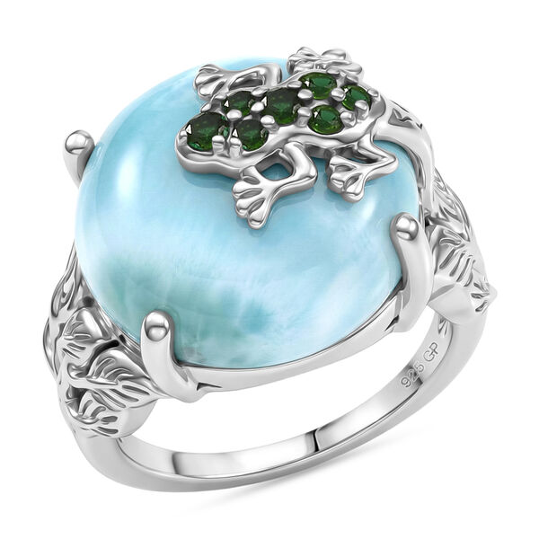 GP Trionfo Kollektion - Larimar, Nat&uuml;rlicher Chromdiopsid Ring 925 Silber rhodiniert (Gr&ouml;&szlig;e 20.00) ca. 16.60 ct image number 4