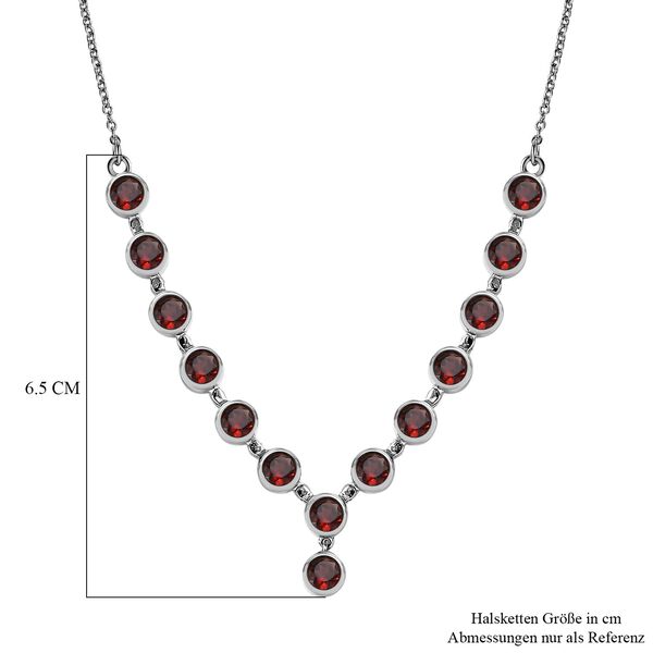 Roter Granat Halskette ca. 45 cm Edelstahl ca. 6,89 ct. image number 6