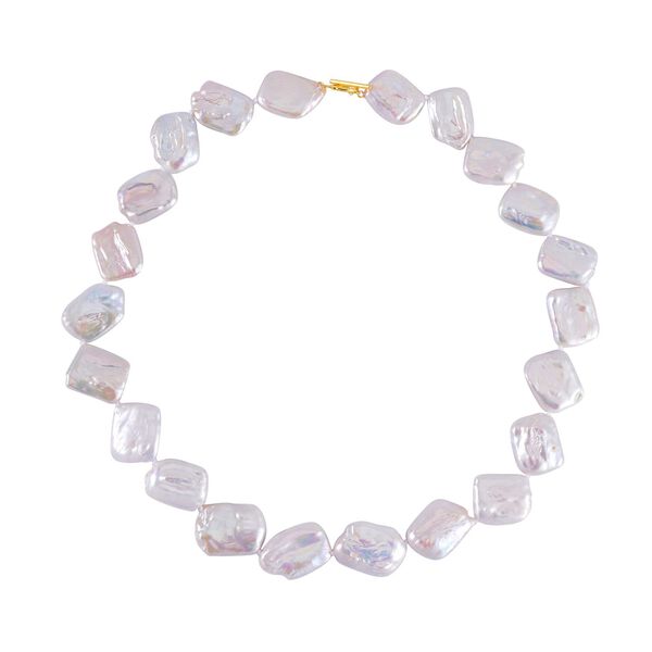 Wei&szlig;e Keshi-Perlenkette 50cm