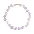 Weiße Keshi-Stil Perle Halskette ca. 50 cm 925 Silber vergoldet