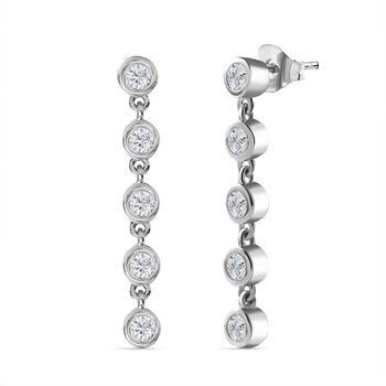 Moissanit Ohrringe 925 Silber rhodiniert ca. 1,05 ct.