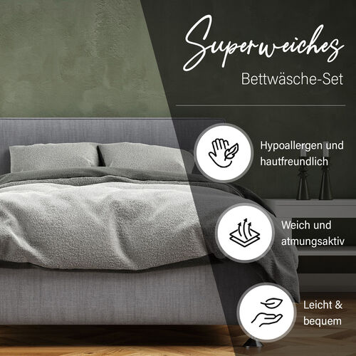 Leonardo Vicenti - Supersoft-Bettwäsche- 2tlg. Set, silbergrün image number 1