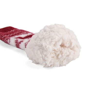 Kuschelige Sherpa Socken, Rentiermuster, Weinrot