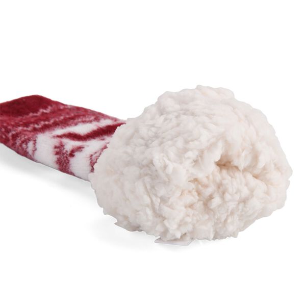 Kuschelige Sherpa Socken, Rentiermuster, Weinrot image number 4