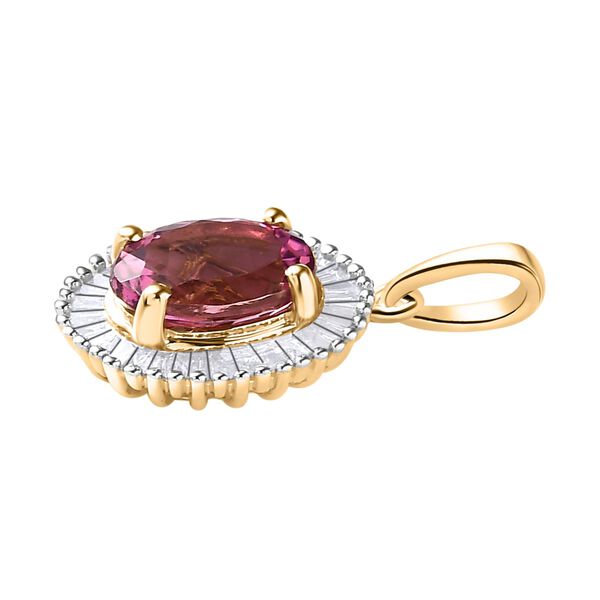 AAA rosa Calabar Turmalin und Diamant Anh&auml;nger - 1,40 ct. image number 4