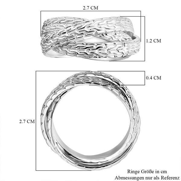 Royal Bali Kollektion - Tulang Naga Wickelring Trio in 925 Silber image number 5