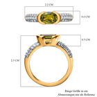 AA Vesuvianit, Weißer Zirkon Ring, 925 Silber Gelbgold Vermeil, (Größe 16.00), ca. 1.04 ct image number 6