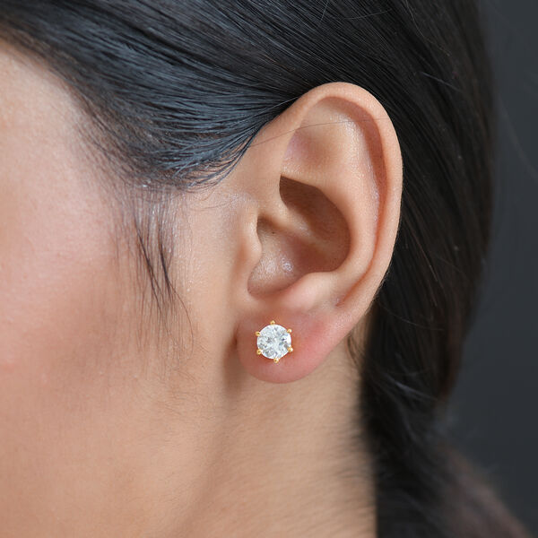 D'Joy Moissanit Ohrringe, 925 Silber vergoldet - 1,90 ct. image number 3