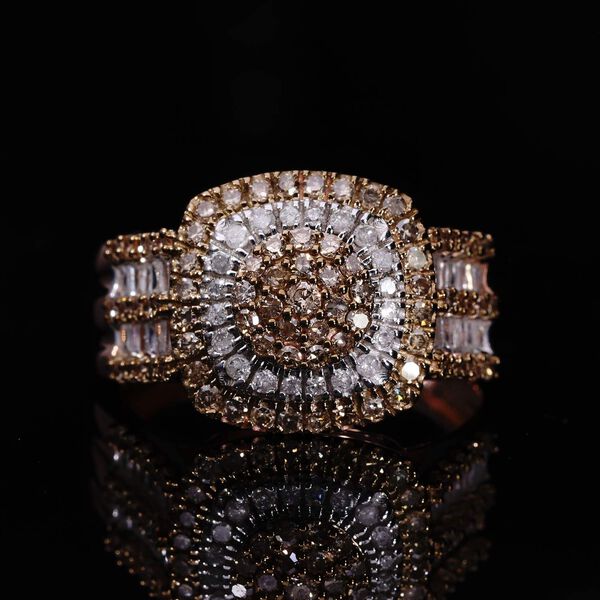 Nat&uuml;rlicher Champagner Diamant Ring, ca. 1.00 ct image number 1