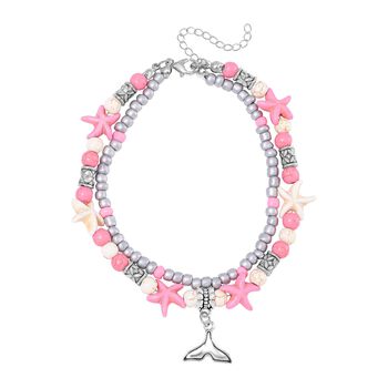 2er Set - Wei&szlig;er Howlit, Almandin Schmuck Zubeh&ouml;r ca. 23 cm Antik-silber-Plattierung ca. 60.35 ct