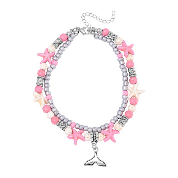 2er Set - Wei&szlig;er Howlit, Almandin Schmuck Zubeh&ouml;r ca. 23 cm Antik-silber-Plattierung ca. 60.35 ct