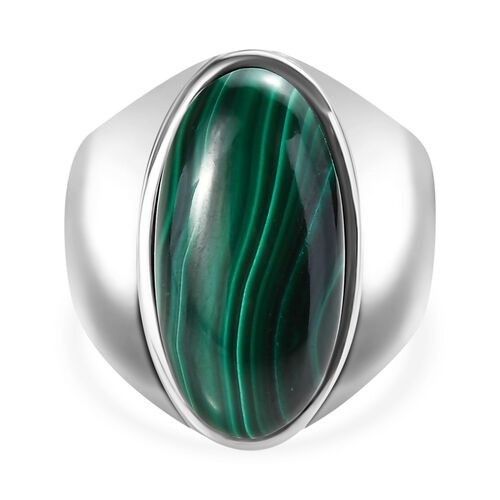 AAA Malachit Ring Edelstahl (Größe 16.00) ca. 12,10 ct image number 0