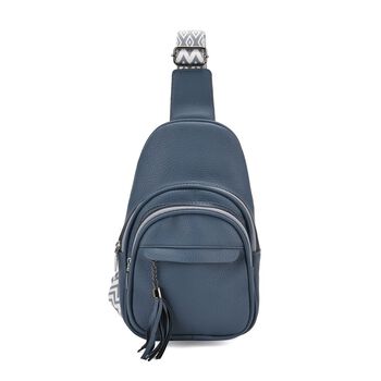 PU Brusttasche, 19x10x30cm, Blau