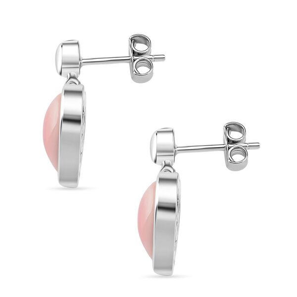 D'Joy Nat&uuml;rlicher Rosa K&ouml;nigsmuschel Perle (10 mm) Ohrringe 925 Silber rhodiniert image number 4