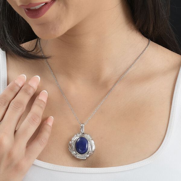 Strukturierter Lapislazuli-Anh&auml;nger mit 50cm Kette - 15 ct. image number 3