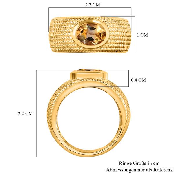 Citrin Ring Messing (Größe 19.00) ca. 1,13 ct image number 7
