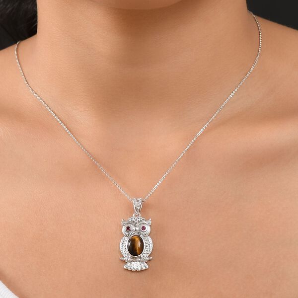 Tigerauge, Rhodolith Granat Schmuckset ca. 2.87 ct image number 3