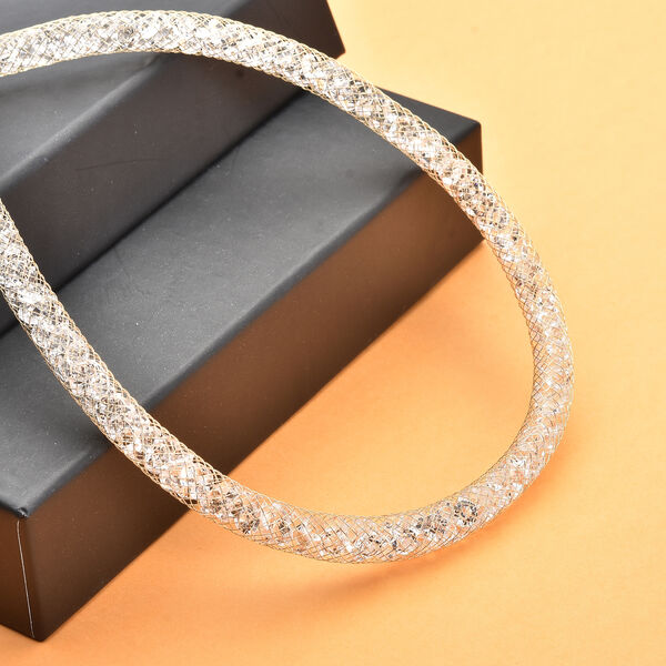 Weiße Kristall-Halskette, 48 cm image number 2