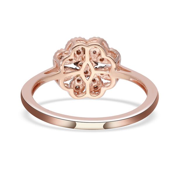 Nat&uuml;rlicher Champagner Diamant Ring, 925 Silber Ros&eacute;gold Vermeil (Gr&ouml;&szlig;e 16.00) ca. 0,26 ct image number 5