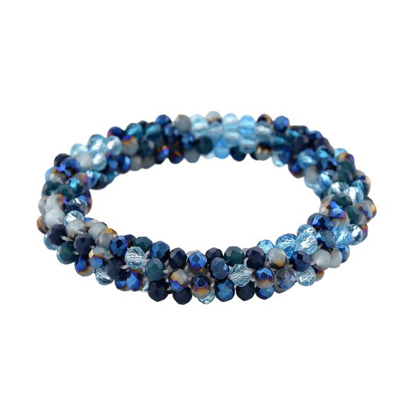 2er Set - Blauer Kristall Halskette und Armband, flexibel image number 6