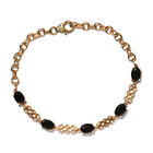 Elite Schungit Armband, 19 cm, 925 Silber Gelbgold Vermeil ca. 2,34 ct