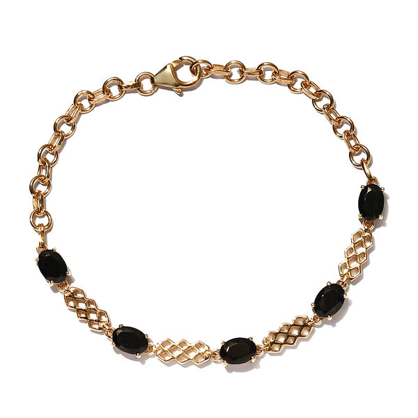 Elite Schungit Armband, 19 cm, 925 Silber Gelbgold Vermeil ca. 2,34 ct image number 0