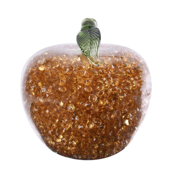 Handgefertigter und dekorativer Apfel-Figur aus Kristall, Gelb image number 3