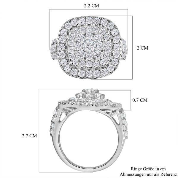 J Francis gefertigt mit SWAROVSKI- Swarovski Zirkonia Halo Cluster Ring image number 8