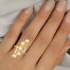 Japanische Akoya Perle Ring 925 Silber Gelbgold Vergoldet image number 2