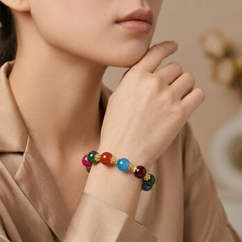 Flexibles, mehrfarbiges Achat Armband - 190 ct.