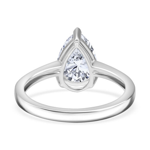 LUXURIANT DIAMOND- SGL zertifizierter VS-EF Labor Tropfenschliff Diamant Ring in 950 Platin - 2 ct. image number 8