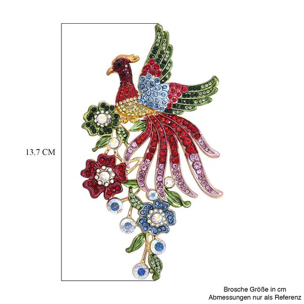 Mehrfarbiger Kristall Brosche  Gelb image number 6