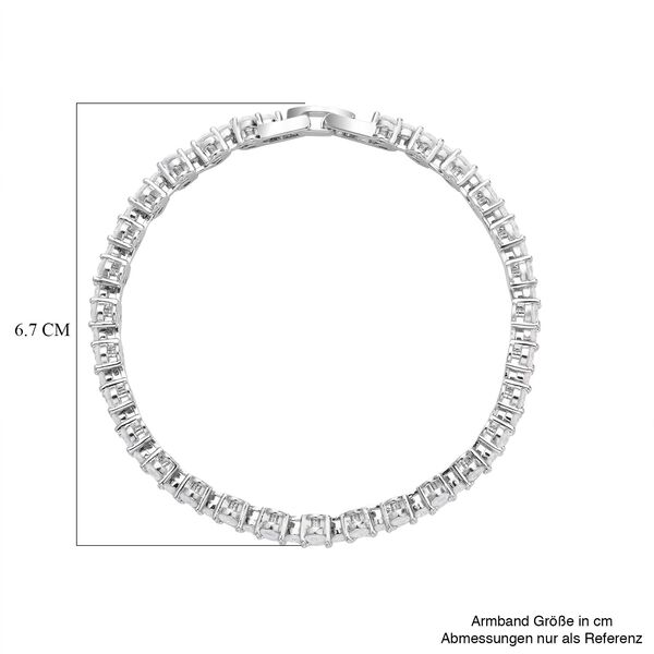 Wei&szlig;es Zirkonia Armband, ca. 19 cm, Messing image number 4