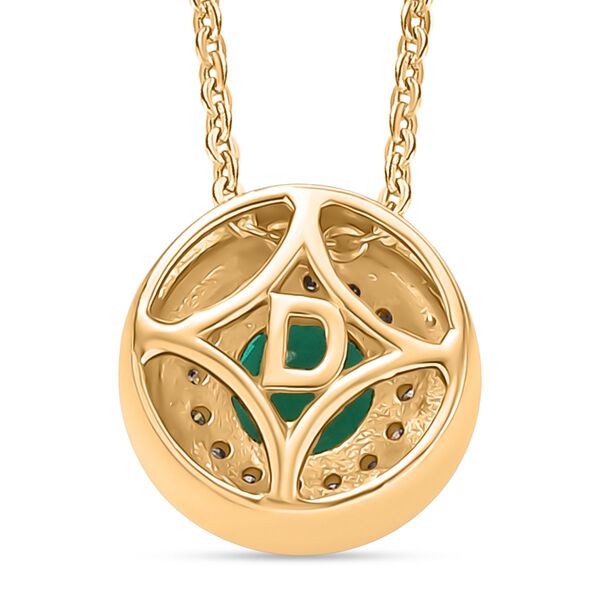 D'Joy AAA Labor kolumbianischer Smaragd und Moissanit Anh&auml;nger mit 50cm Kette - 0,76 ct. image number 5