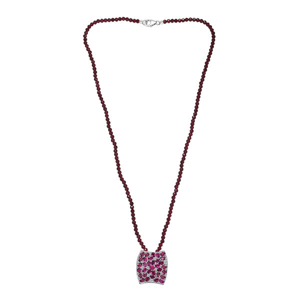 D'Joy nat&uuml;rlicher Rhodolith Granat und Zirkon Anh&auml;nger mit 50cm Kette - 51,52 ct. image number 3