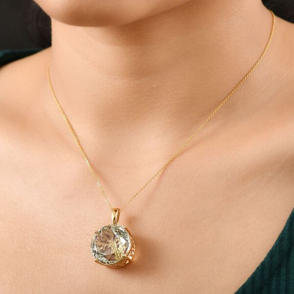 Prasiolith Anhänger mit 50cm Kette - 15,50 ct. image number 2