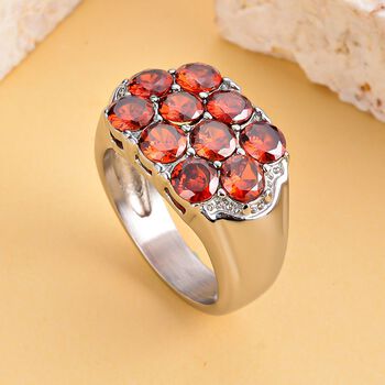 Roter Zirkonia Ring, 316L Edelstahl (Gr&ouml;&szlig;e 16.00) ca. 2.00 ct